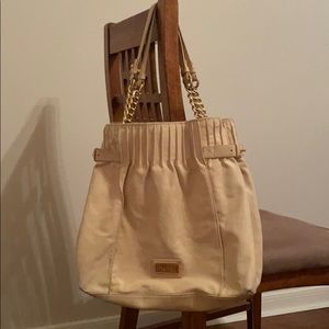 Badgley Mischka Large Leather and Chain Purse